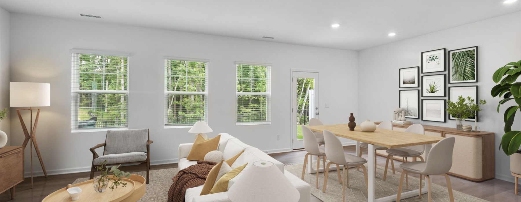 living room with table 