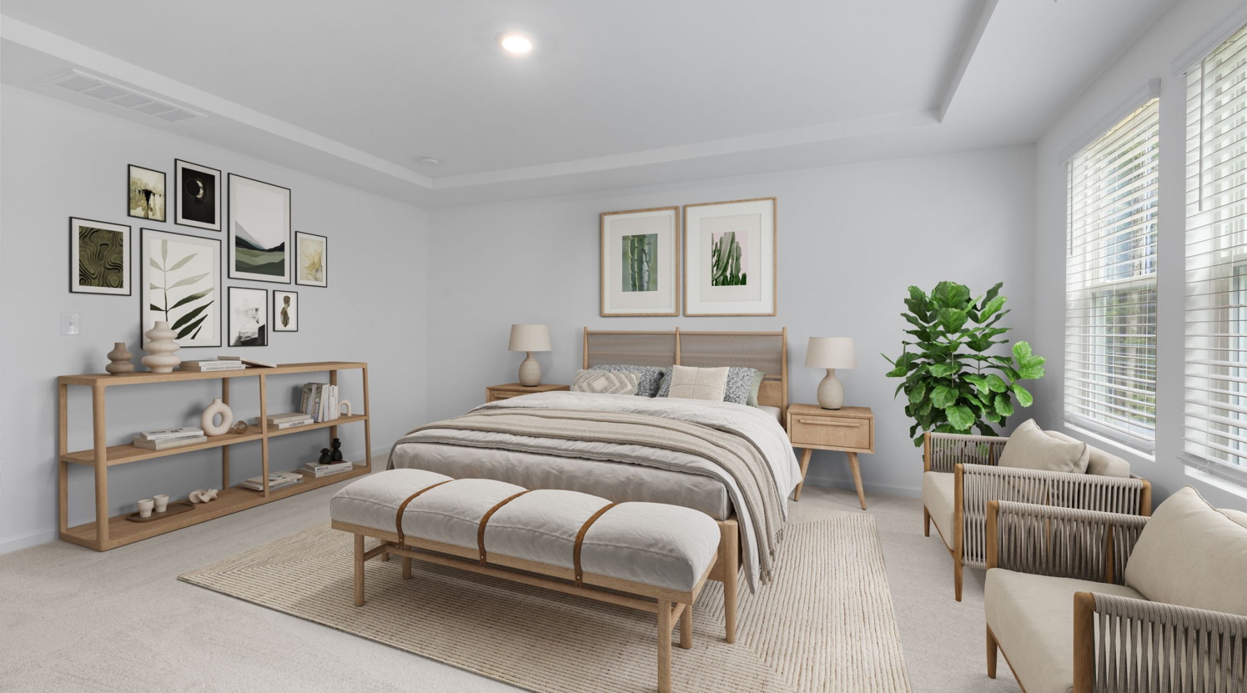 Bedroom with windows