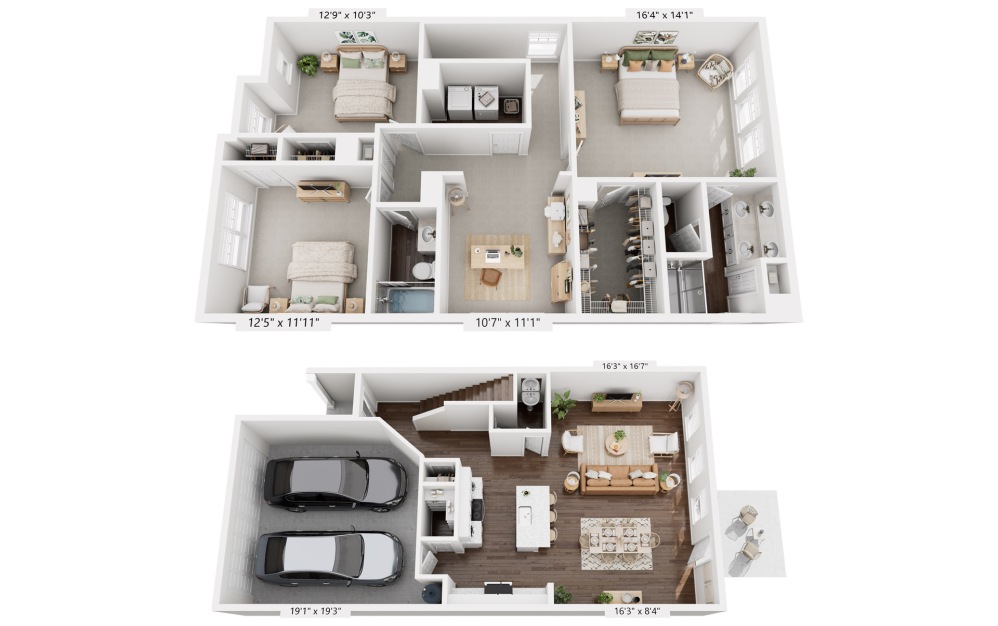 The Coleman - 3 bedroom floorplan layout with 2.5 bathrooms and 1924 square feet (Floorplan
)